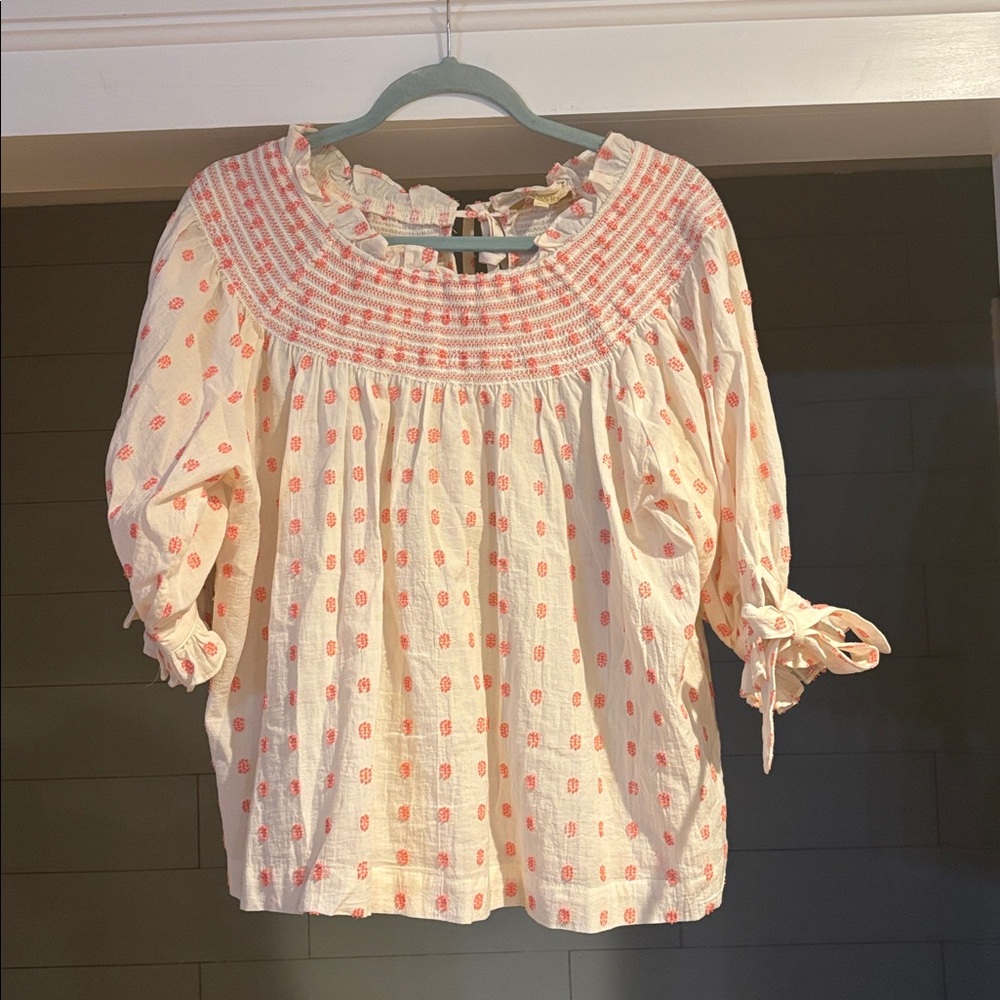 Farmer’s Market Smocked Neck Top‎